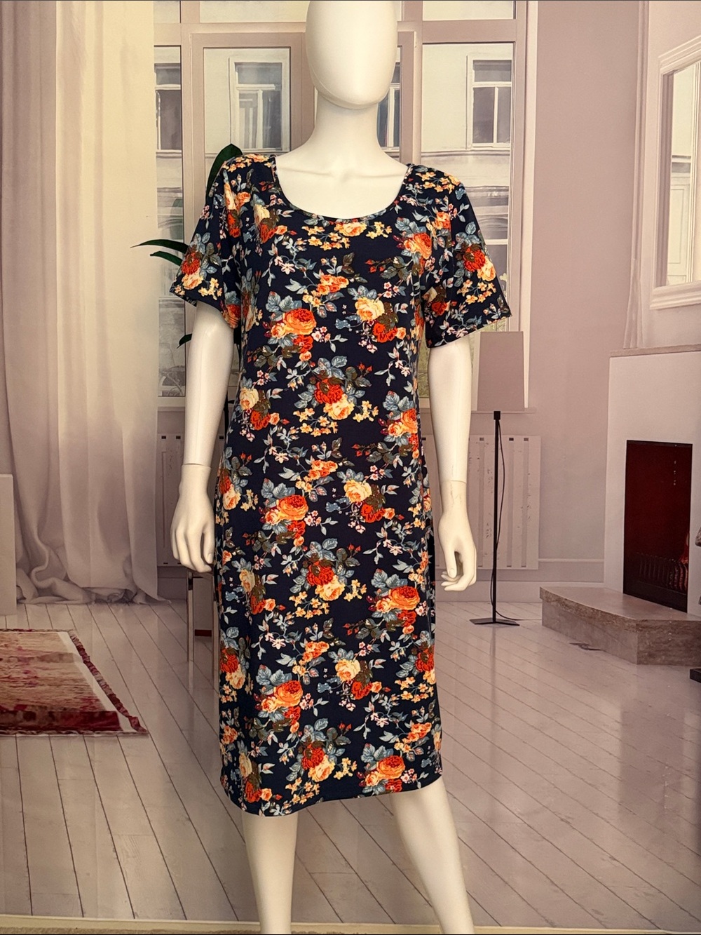 Tom’s Ware Gorgeous Floral Short Sleeve Midi Dress. Sz XL